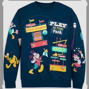 Disney Mickey & Friends Play In The Park Crew Neck Pullover Sweatshirt Sz 3xl